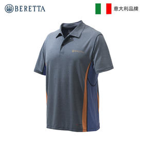 意大利BERETTA  透气速干短袖Polo衫 男士运动休闲灰色