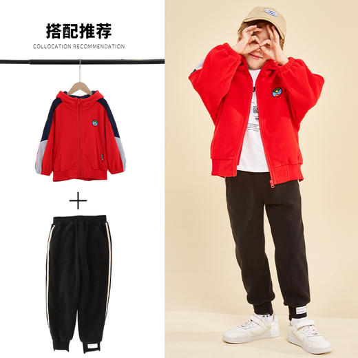 【2025反季抄底清仓】19.9元龙之涵 亲子款闪亮条摇粒绒卫裤 儿童贴边摇粒绒卫裤 中大童早春保暖长裤 抗静电 A类标准 热卖爆款 商品图3