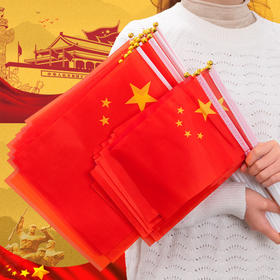 五星小红旗手持5号8号手摇旗带杆装饰装扮国庆节小旗子