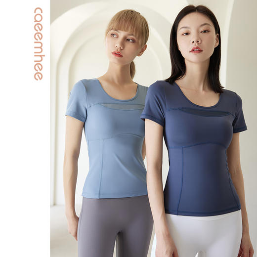 卡益裸感上衣短袖KN03398&长袖KN03598瑜伽服 商品图0