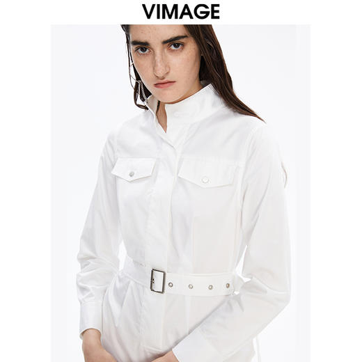 VIMAGE纬漫纪秋季新款束腰长袖优雅显瘦连衣裙V1607220 商品图2