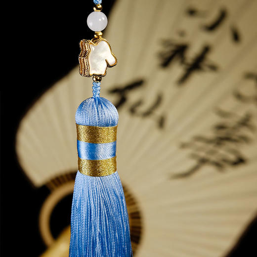 窗前明月光·玉兔兰花白玉香囊流苏挂饰中秋古风 商品图3