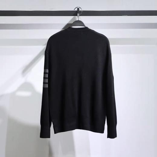 太平鸟男装2021秋季新款休闲V领黑色毛衫开衫B1EAB3203 商品图1