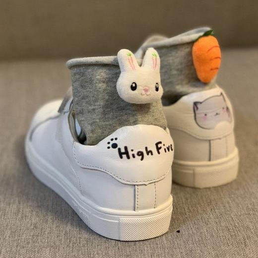 3D动物卡通袜子立体棉袜可爱短袜女士情侣长堆堆袜子卷边青春四季 商品图3