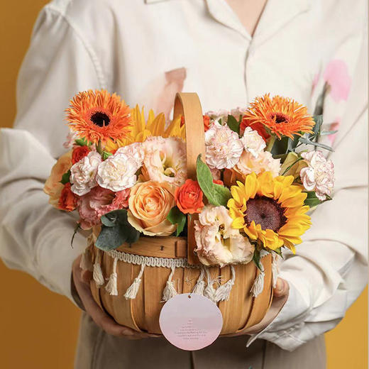 朝曦向日葵手提花篮 商品图0