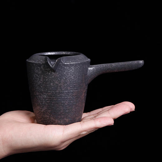 粗陶侧把公道杯茶具单个公杯陶瓷倒茶公道壶匀杯仿古分茶器海礁石 商品图3