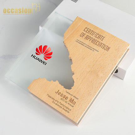 奖杯定制定做高档创意实木质奖牌比赛水晶奖品员工荣誉纪念品制作 商品图3