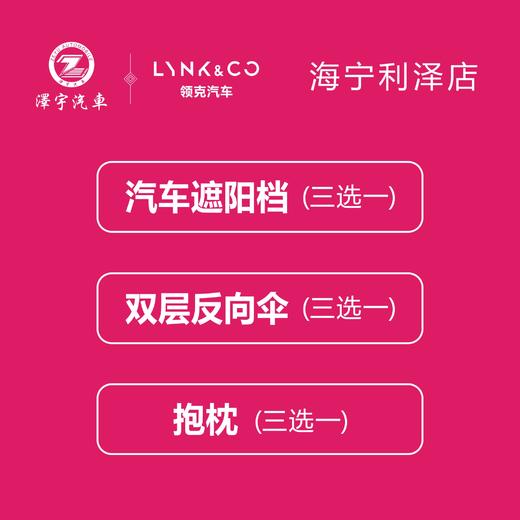 领克汽车 海宁利泽进店礼（三选一） 商品图2