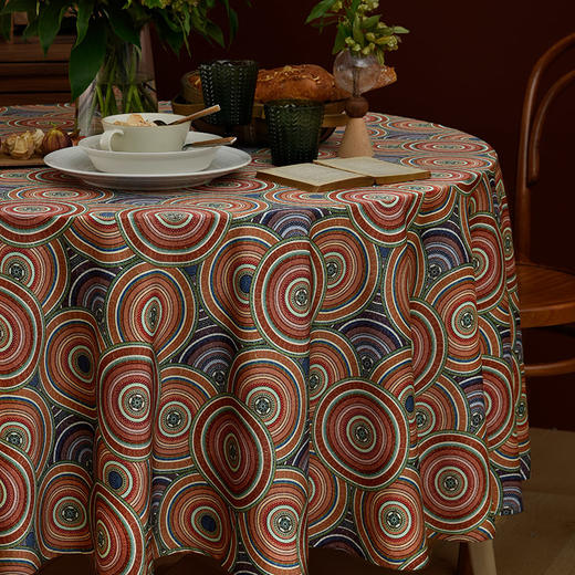 浪漫圆舞曲美式轻奢圆形桌布 商品图0