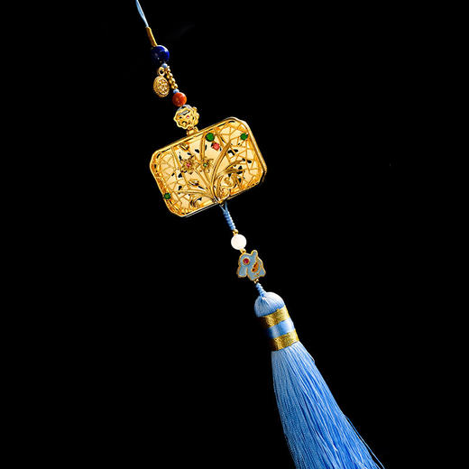 窗前明月光·玉兔兰花白玉香囊流苏挂饰中秋古风 商品图5