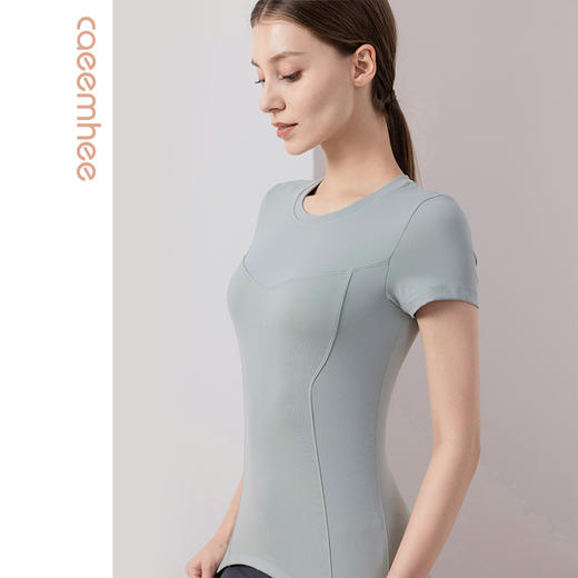 【断码捡漏】卡益裸感女士短袖瑜伽服KN03923 商品图0