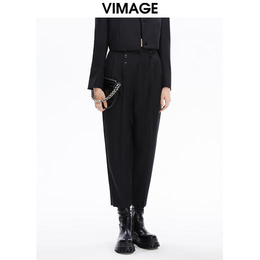VIMAGE纬漫纪秋季新款通勤职业干练百搭显瘦锥形休闲裤女裤子V1605216 商品图2