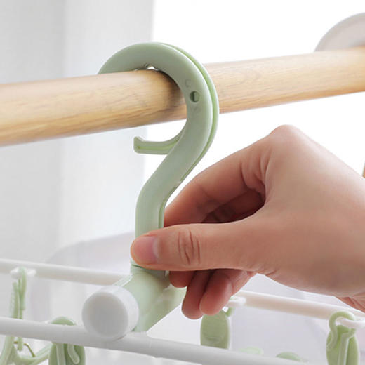 折叠衣架12夹晾袜子衣架家用方形晒衣架防风宿舍学生儿童成人架挂 商品图6