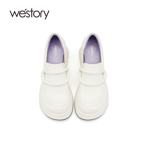 westory2021秋季新款单鞋厚底白色百搭时尚乐福鞋W21CM71681 商品图3