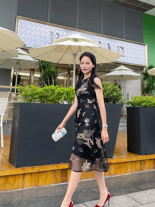 2S4823--泥金色绣花圆领连衣裙【浪漫觉醒《离骚》】 商品图1