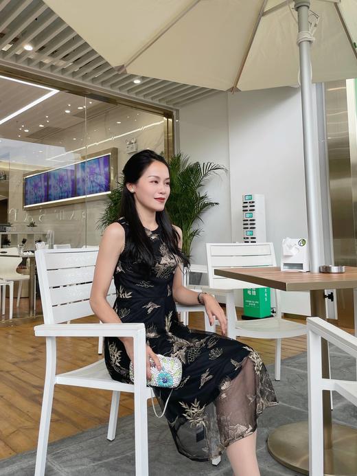 2S4823--泥金色绣花圆领连衣裙【浪漫觉醒《离骚》】 商品图2