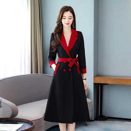 JY-NJ9907 风衣女中长款秋季新款配色外套韩版过膝（配腰带） 商品图4