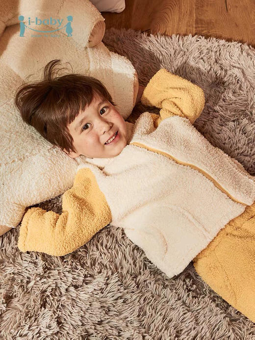 【58元任选2件】i-baby恒温儿童 保暖立领套装 家居服秋冬新款泰迪绒居家睡衣舒适春秋外穿 商品图2