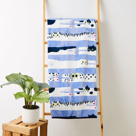 【幸运土猫】多款！如茉法兰绒单人宿舍空调毯休闲毯夏被毛毯无静电原创设计 商品图1