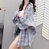 中长款格子衬衫女复古港味上衣2021年新款春秋季洋气网红衬衣外套 商品缩略图0