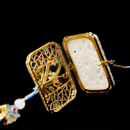 窗前明月光·玉兔兰花白玉香囊流苏挂饰中秋古风 商品图2