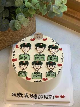 建军节手绘军人奶油蛋糕 下单前请仔细阅读商品详情