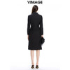 VIMAGE纬漫纪秋季新款洋气西装V领收腰显瘦中长款连衣裙女V1607244 商品缩略图4