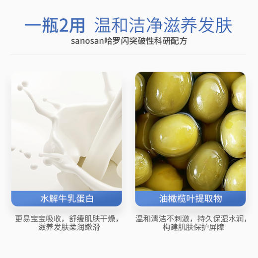 dx 哈罗闪婴儿净护二合一洗发沐浴露 儿童洗发水洗护宝宝新生儿 500ml 商品图2