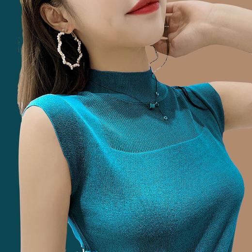 性感针织T恤女夏季冰丝吊带背心打底针织衫宽松韩版外穿短袖内搭夏季出游上衣服饰女装百搭七夕情人节 商品图0