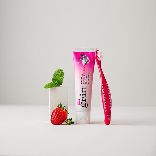 Grin天然防蛀儿童牙膏含氟（草莓味） 70g 6月+ 商品图3