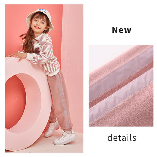 【24年反季特价清仓】龙之涵 亲子款儿童贴边摇粒绒卫裤 中大童早春保暖长裤 A类面料抗静电 商品图7