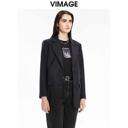 VIMAGE纬漫纪秋款气质帅气职业收腰显瘦西装外套V1603236 商品图2