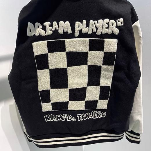 B2BCB3345太平鸟男装21秋季新款鬼灭之刃黑白棋盘格棒球服夹克998 商品图1