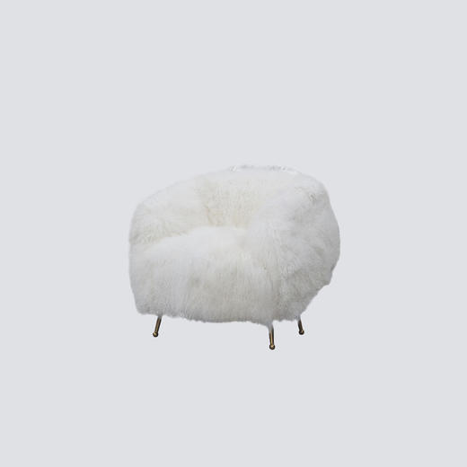 NS家居nsfurniture软包长羊毛款休闲单人沙发NSCC-2248-C1 KD*Goat fur-ivory 商品图1