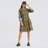 谜底2021秋季新款复古文艺休闲连帽纯棉格子连衣裙长袖213ML1706 商品缩略图1