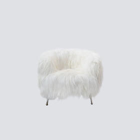 NS家居nsfurniture软包长羊毛款休闲单人沙发NSCC-2248-C1 KD*Goat fur-ivory