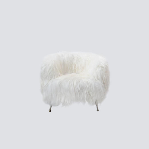 NS家居nsfurniture软包长羊毛款休闲单人沙发NSCC-2248-C1 KD*Goat fur-ivory 商品图0