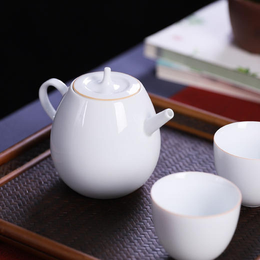德化甜白瓷泡茶壶家用功夫茶具迷你简约带过滤茶道单壶陶瓷圆壶 商品图3