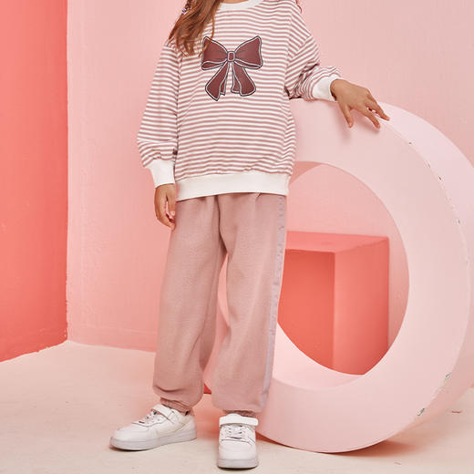 【24年反季特价清仓】龙之涵 亲子款儿童贴边摇粒绒卫裤 中大童早春保暖长裤 A类面料抗静电 商品图11