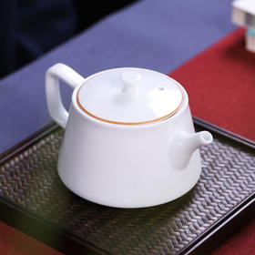 德化甜白瓷泡茶壶家用功夫茶具迷你简约带过滤茶道单壶陶瓷圆壶