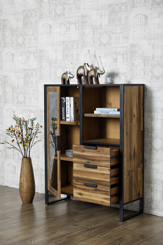 NS家居nsfurniture进口铁艺实木餐边柜书柜NSCB-ELE L04 商品图7