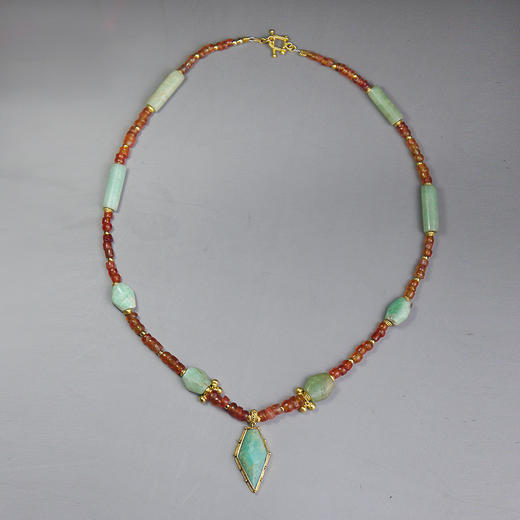 鲜卑天河石+西亚高古红玛瑙项链 商品图0