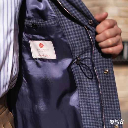 Reda ATTO Super 110's 澳洲美丽诺羊毛雾霾蓝小方格纹M65飞行员夹克 商品图5