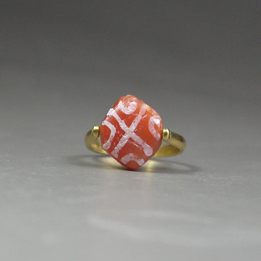 镶蚀红玉髓双面戒指 商品图0