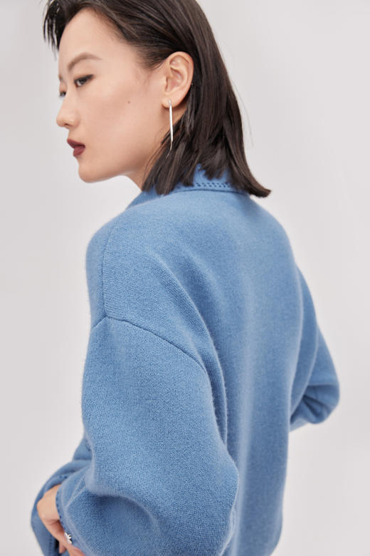 手工装饰线羊绒女夹克外套 SJF93W378A、SJF93W378N 商品图3