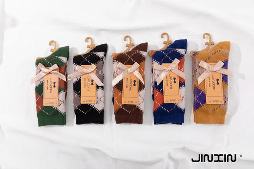 【买5送1】针织复古长袜 女士袜子 S9312 商品图3