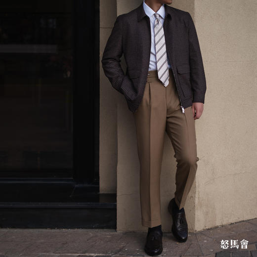 Reda ATTO Super 110's 澳洲美丽诺羊毛勃艮第红小方格纹A2飞行员夹克 商品图1