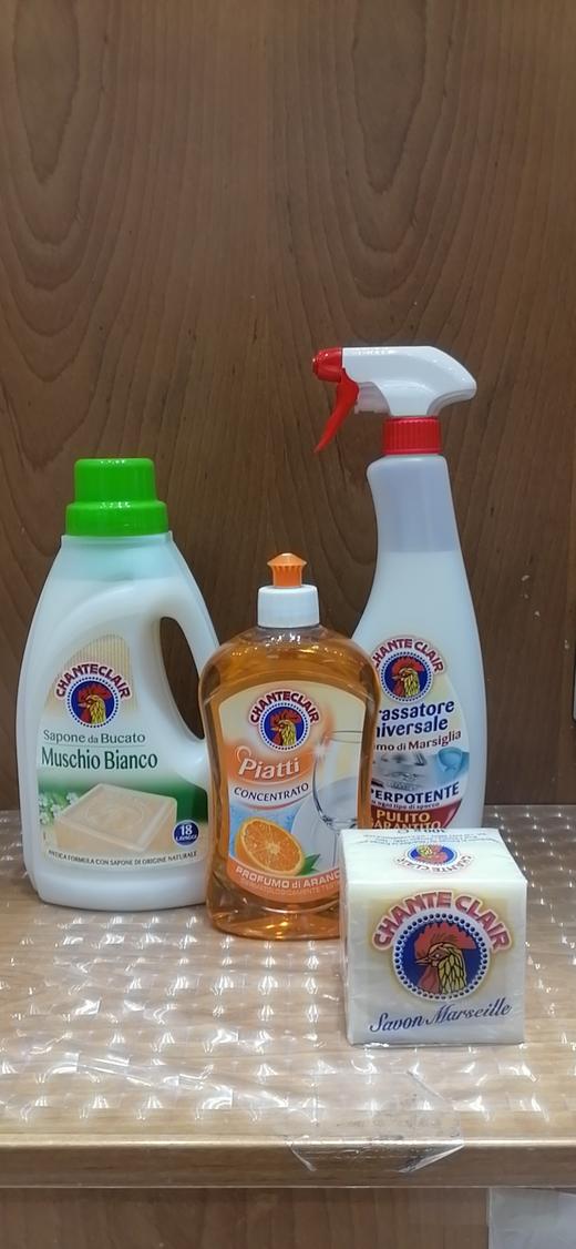 大公鸡清洁套装（1升洗衣液+洗洁精+去油污+马赛皂） 商品图0