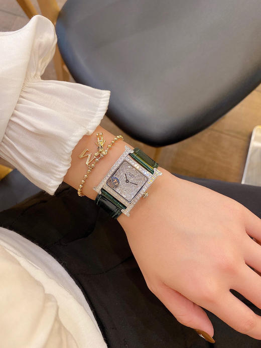 新款Hermes爱马仕H-our系列 方钻珠宝女士腕表 壳套、字面 商品图5