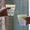 日本 小林亮二 彩色玻璃杯 高足杯 条纹 啤酒杯汽水杯日式复古 商品缩略图5
